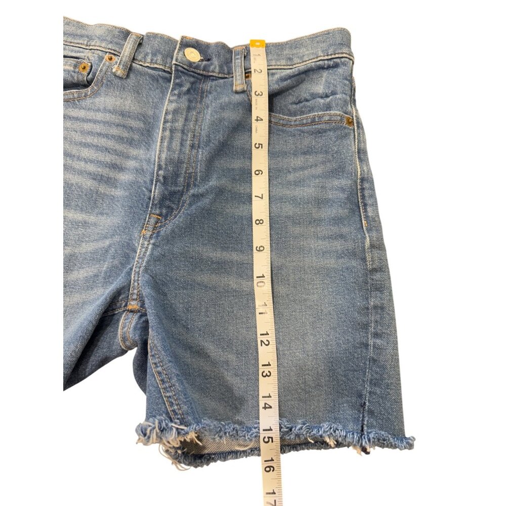 Polo Ralph Lauren Size 28 Denim Cut-Off Mid-Rise Shorts Riding Jeans Logo Patch - Picture 6 of 9